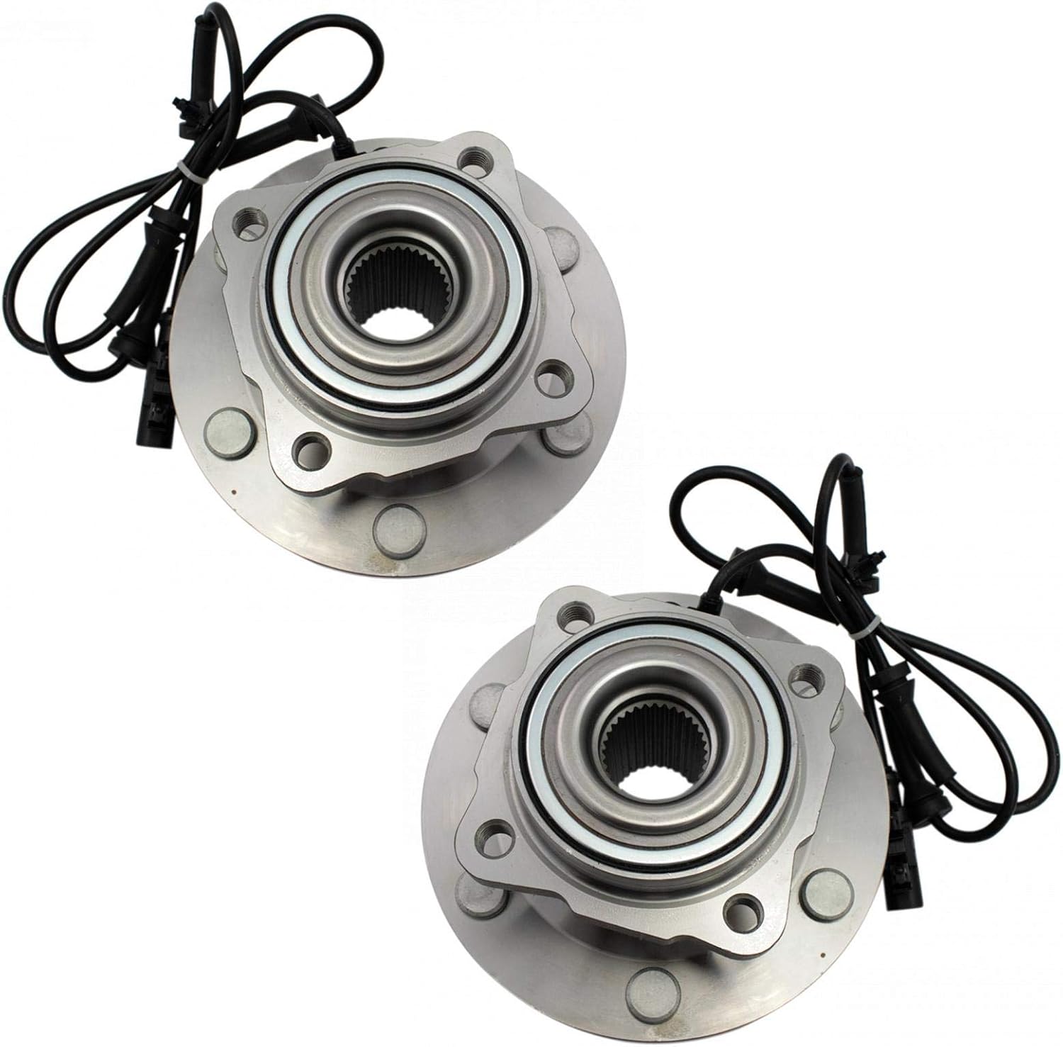 TRQ 2 Piece Rear Wheel Bearing & Hub Assembly Set with ABS Sensor Compatible with 2012-2015 Nissan Armada