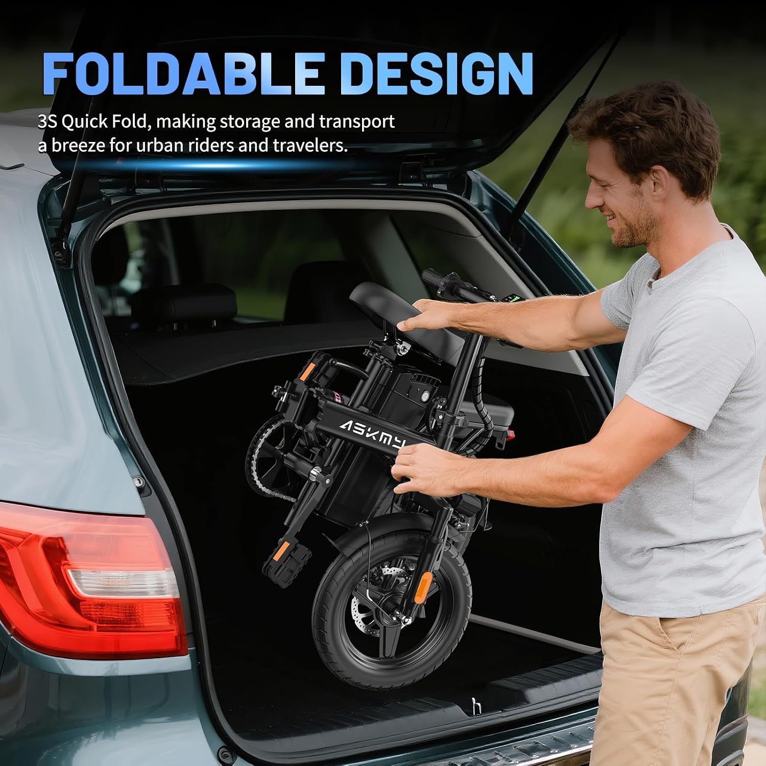 Foldable Electric Bike for Adults and Teens, 740W Peak Motor Ebike with 48V 10AH/20AH Removable Battery, 30-60 Miles PAS Range, 14' Folding Mini E-Bike, 20MPH Electric Bicycle for Daily Commuting