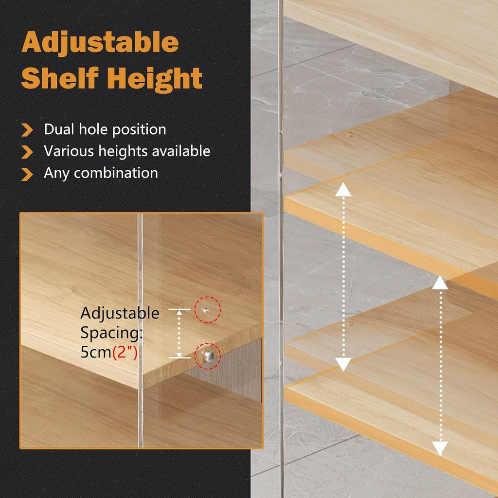 3-Tier Media Console Table, Adjustable Acrylic Stereo Stand Cabinet for Audio Equipment, Record Player Shelf Organizer for Living Room, Modern Home Furniture (B, 3 Tier)