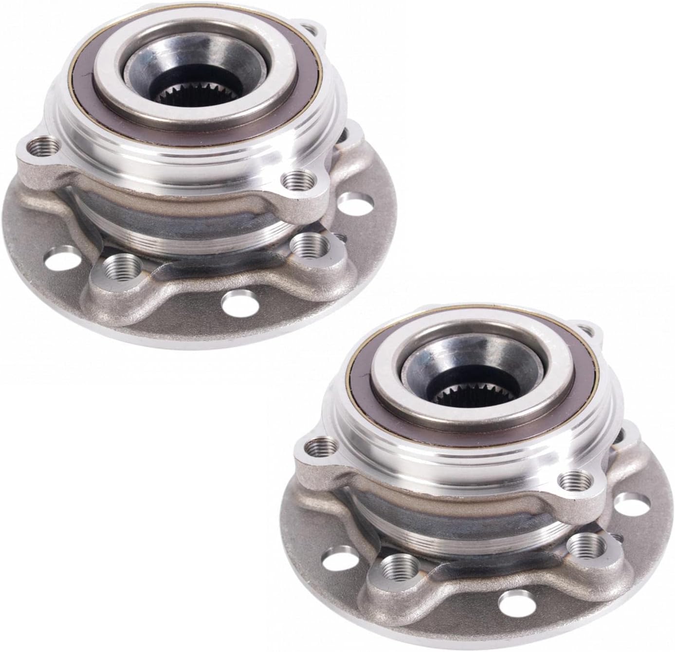 TRQ Front Left and Right Wheel Bearing and Hub Assembly Set 2 Piece Compatible with 15-21 Mercedes-Benz C300 4Matic 16-18 GLC300 4Matic 2021 GLC300 4Matic 17-19 E300 4Matic 19-21 E450 4Matic