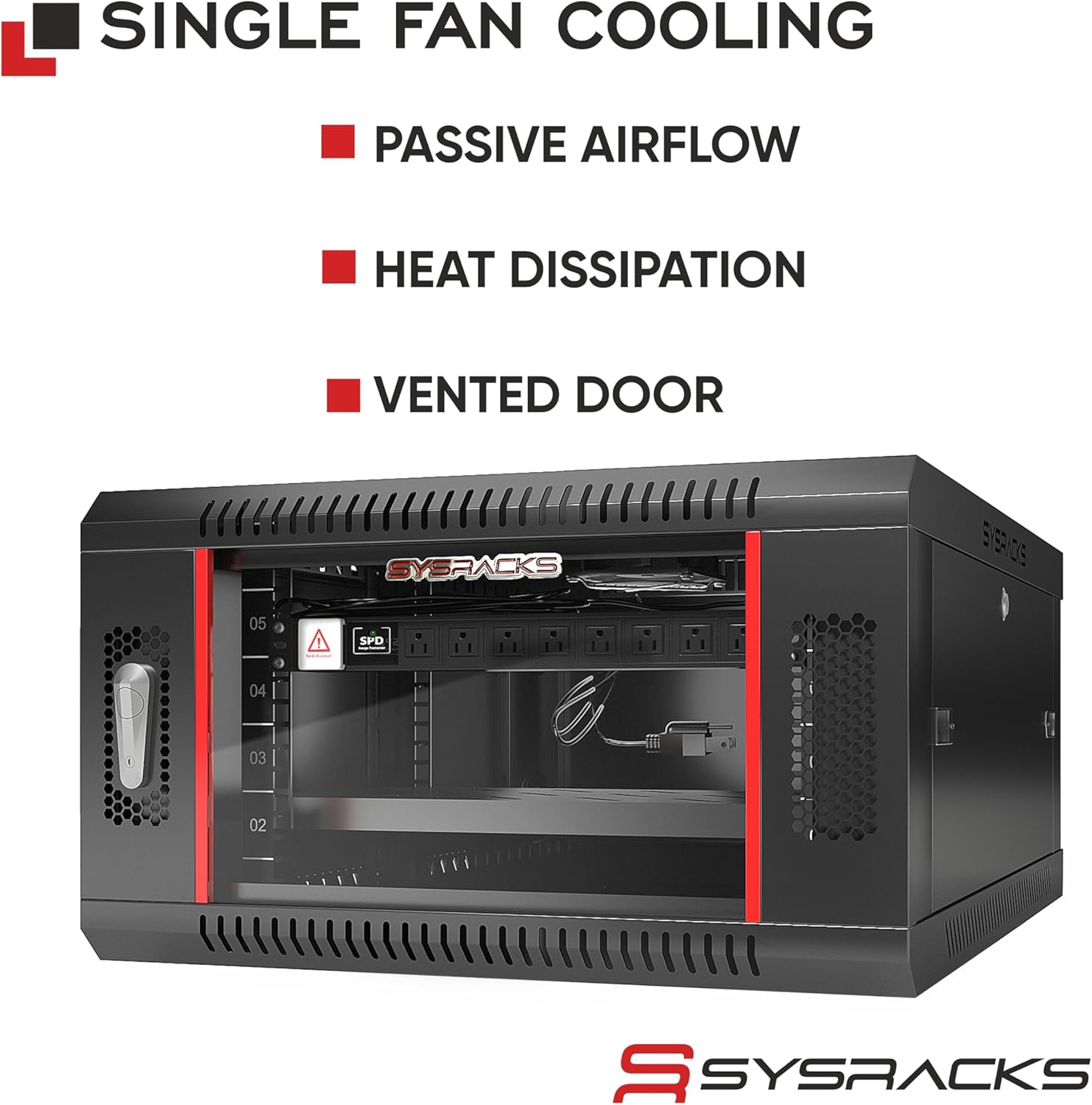 6U Wall Mount Server Rack Cabinet – 19' Network Rack Enclosure, 18' Deep Data Rack Cabinet with Fan, PDU & Shelf for IT Equipment, Switches and Patch Panel