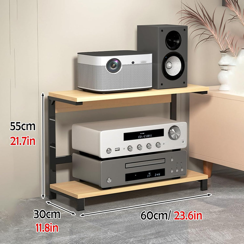 Small Audio Rack Cabinet, Home Theater Cabinet/Corner TV Stand for Books Projectors, Multifunctional Record Cabinet Electronics Equipment Shelf (Color : Black, Size : Large)