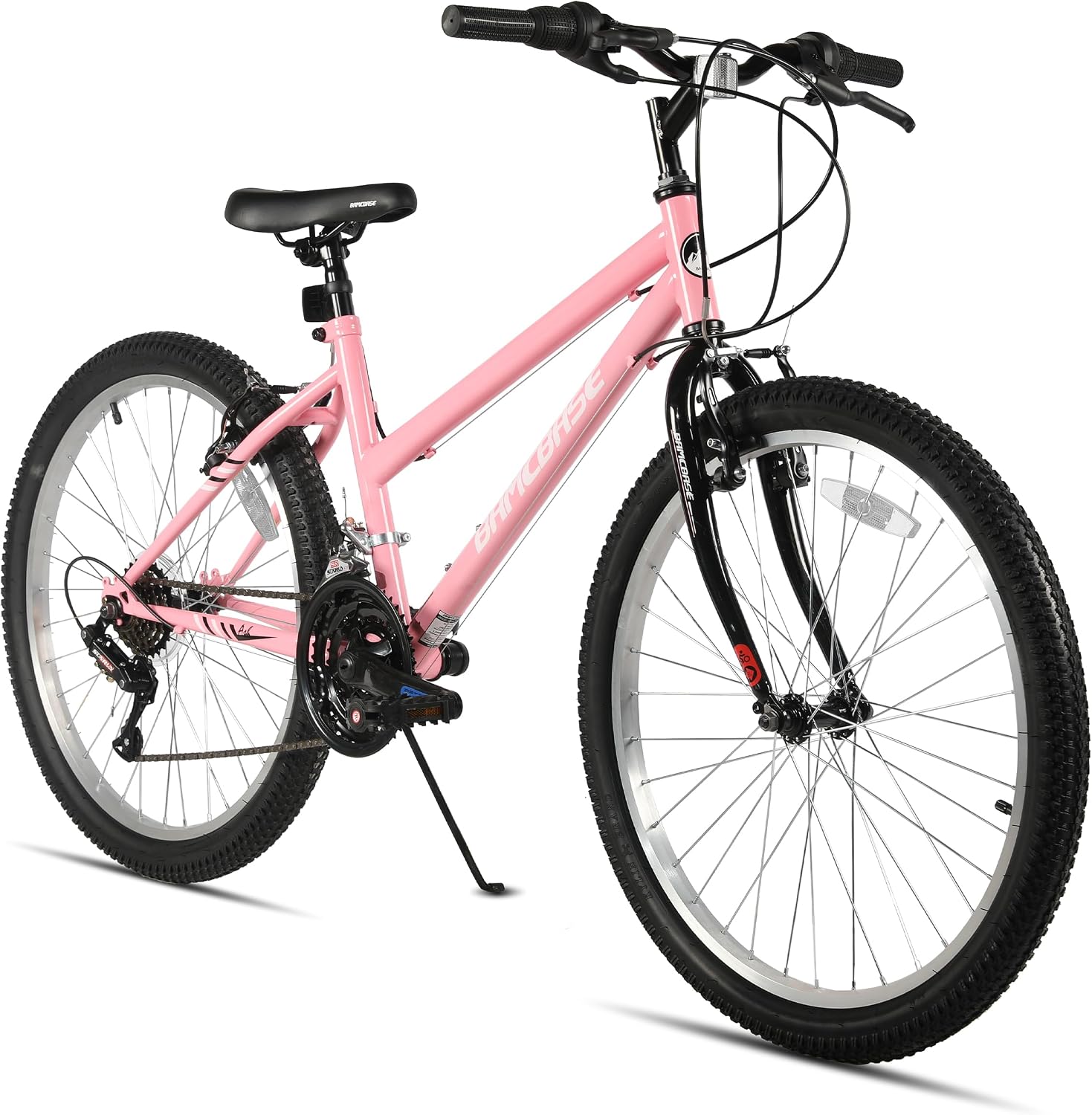 HILAND Bamcbase Womens Mountain Bike, 24 26 Inch 18 Speeds Hybrid Commuter Bicycle for Adults, Sport Hardtail Trail MTB
