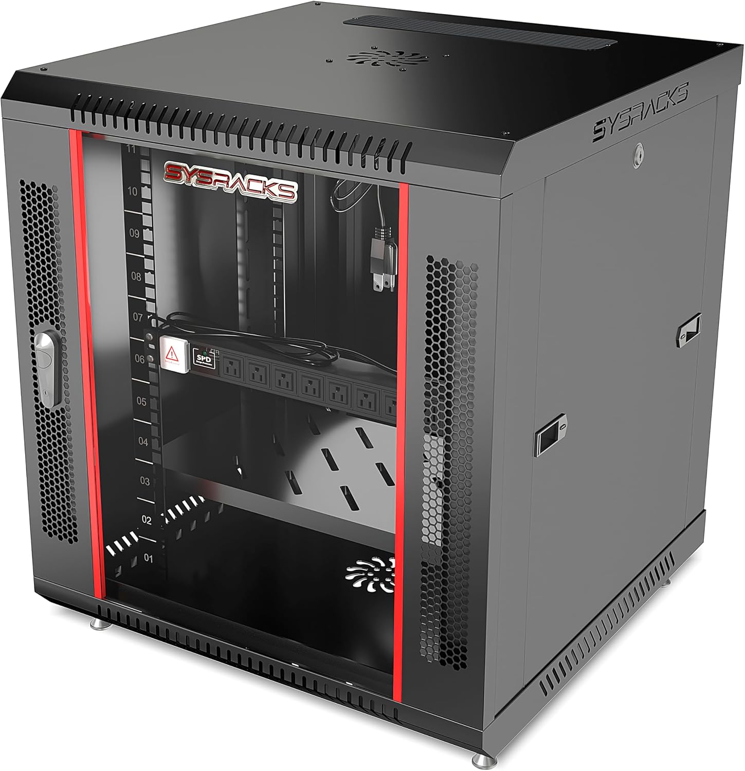 12U Wall Mount Server Rack Cabinet – 19' Network Rack Enclosure, 18' Deep Data Rack Cabinet with Fan, PDU & Shelf for IT Equipment, Switches and Patch Panel