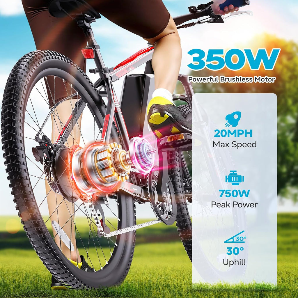 QNUT Electric Bike for Adults with Peak 1000W Motor 26' Victor Mountain Lightweight Ebike, 10.4Ah/7.8Ah Removable Battery Up to 40-60 Miles, 22MPH E Bike Commuter E-MTB for Teens, UL 2849 Certified