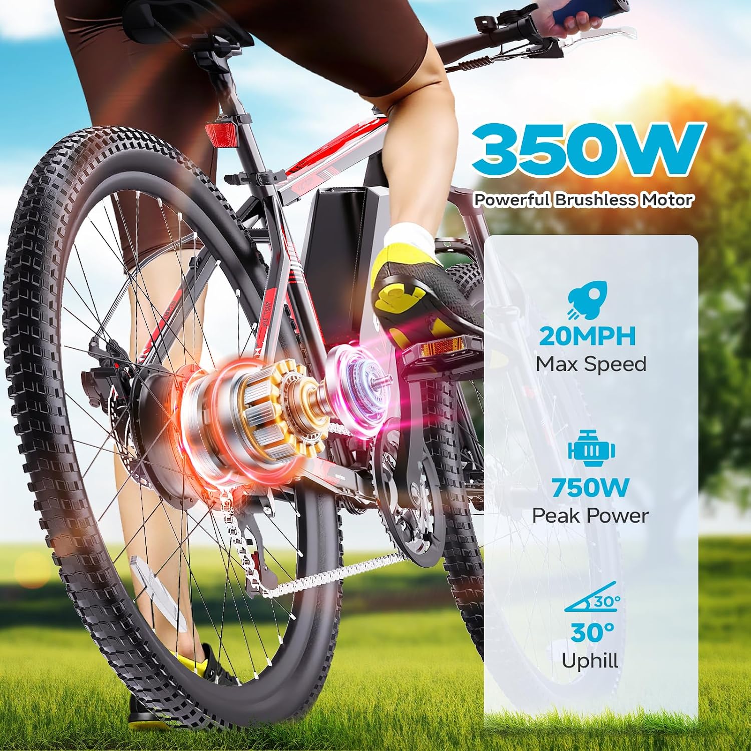 QNUT Electric Bike for Adults with Peak 1000W Motor 26' Victor Mountain Lightweight Ebike, 10.4Ah/7.8Ah Removable Battery Up to 40-60 Miles, 22MPH E Bike Commuter E-MTB for Teens, UL 2849 Certified