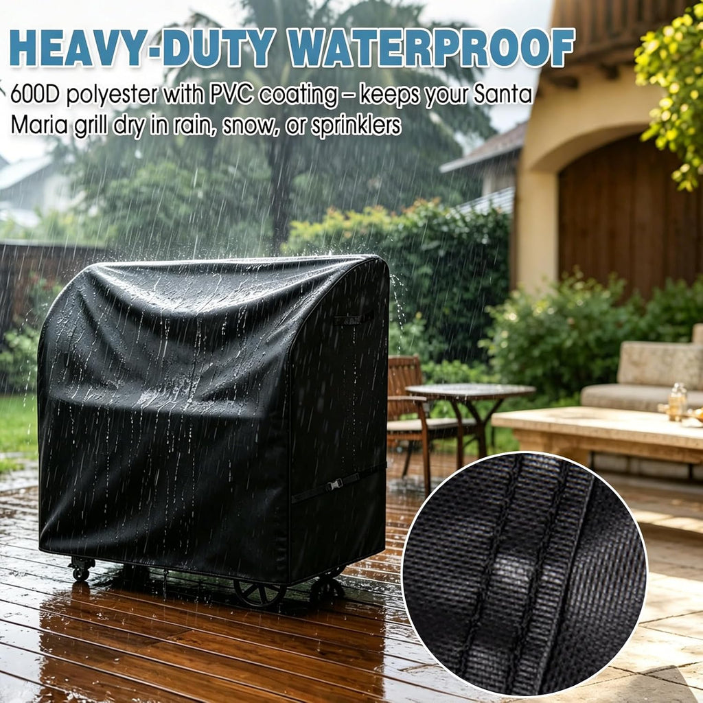 Santa Maria Grill Cover for Backyard Discovery Argentine Wood Fire & Charcoal BBQ Grill, Waterproof Heavy Duty BBQ Cover-24 D x 66' W x 64' H