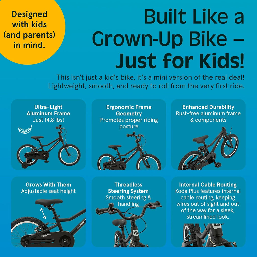 Retrospec Koda Plus Kids Bike for Boys & Girls Ages 4-6 Years - Children's Bicycle, Adjustable Seat & Handlebars