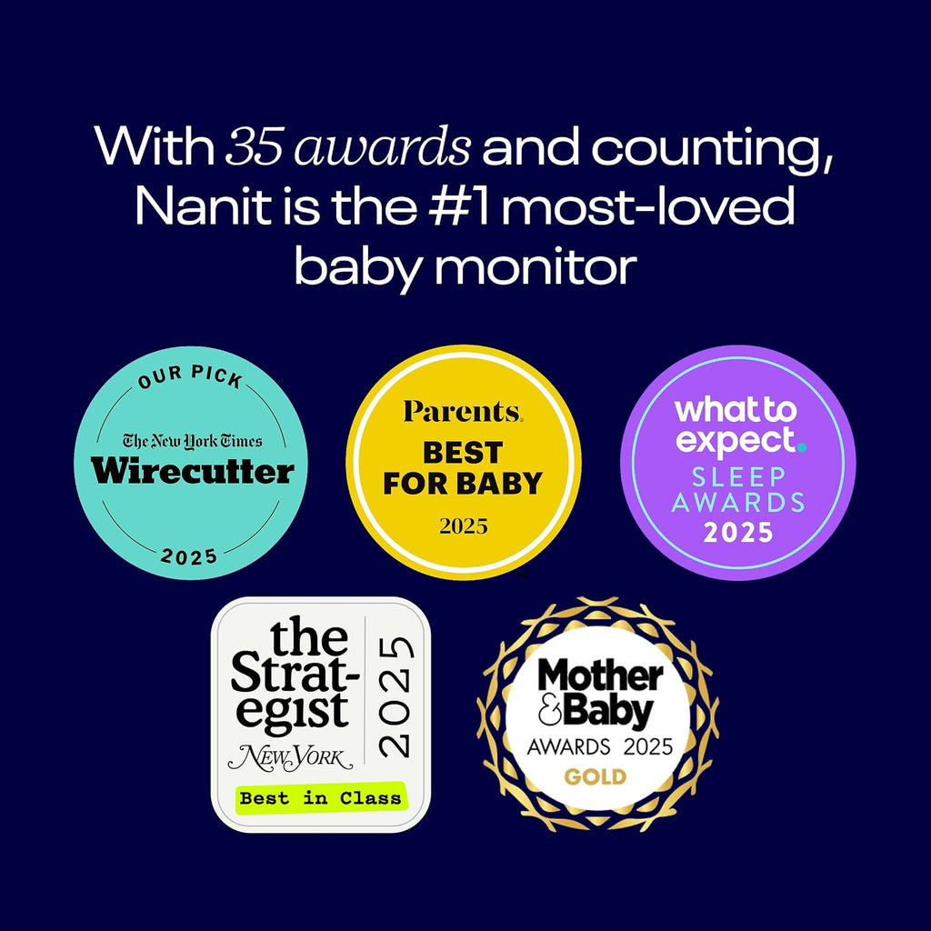 Nanit Pro Smart Baby Monitor & Flex Stand - 1080p Wi-Fi Video Camera, Sensor-Free Sleep & Breathing Motion Tracker, 2-Way Audio, Sound/Motion/Cry Notifications, Night Vision, and Breathing Band
