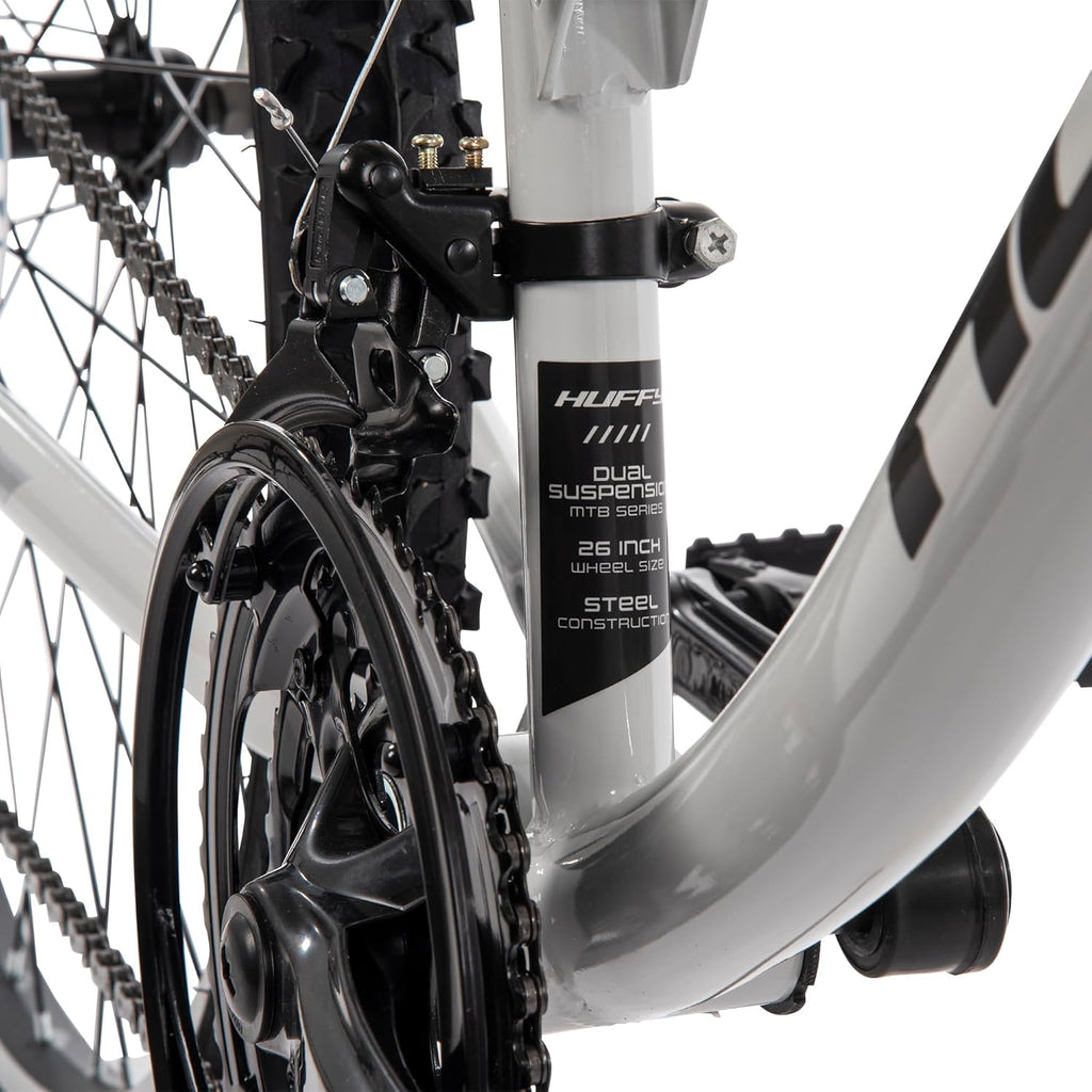 Huffy Stone Mountain Bike for Men and Women, 20'/24'/26', 6-Speed (20') or 21-Speed, Front or Dual Suspension (Varies), Multiple Colors, Adjustable Saddle, Shimano Equipped, All-Terrain Tires
