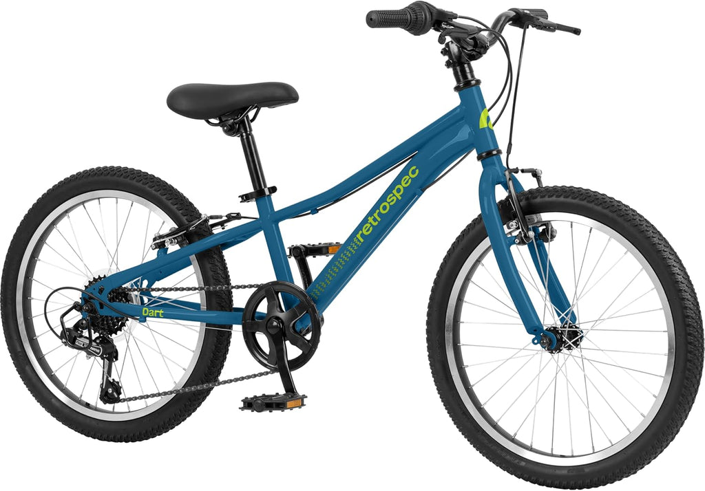 Retrospec Dart Kids Bike - 7-Speed Hybrid Bicycle for Ages 6-11 with 29in All-Season Tires & Shock Absorption - Adjustable Height Youth Bike with V-Brakes & Smooth Gear Shifting