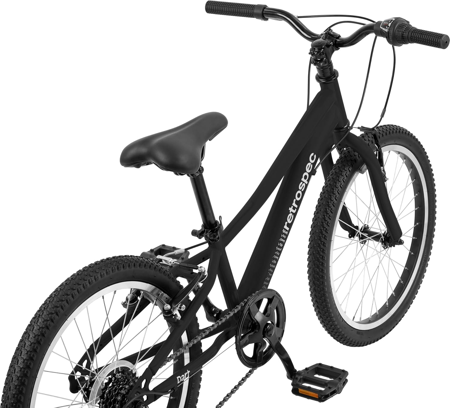 Retrospec Dart Kids Bike - 7-Speed Hybrid Bicycle for Ages 6-11 with 29in All-Season Tires & Shock Absorption - Adjustable Height Youth Bike with V-Brakes & Smooth Gear Shifting