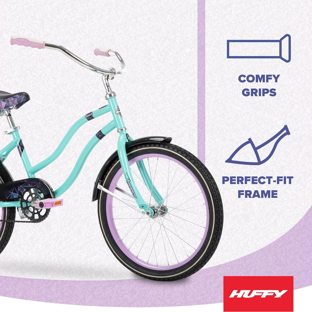 Huffy Cruiser Bike, Fairmont or Woodhaven Model, 20/24/26 Inch Sizes, Perfect for Casual Rides, Ergonomic Design, Rear Rack and Basket on Woodhaven Model, Simple Coaster Brakes, Multiple Color Options