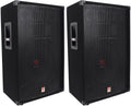 Rockville RSG15 Pair 15-in 1500-Watt Peak / 750-Watt RMS 3-Way Passive DJ/Pro PA Speakers, SpeakON and 1/4-in Inputs, Pole Mountable, 2-Piece