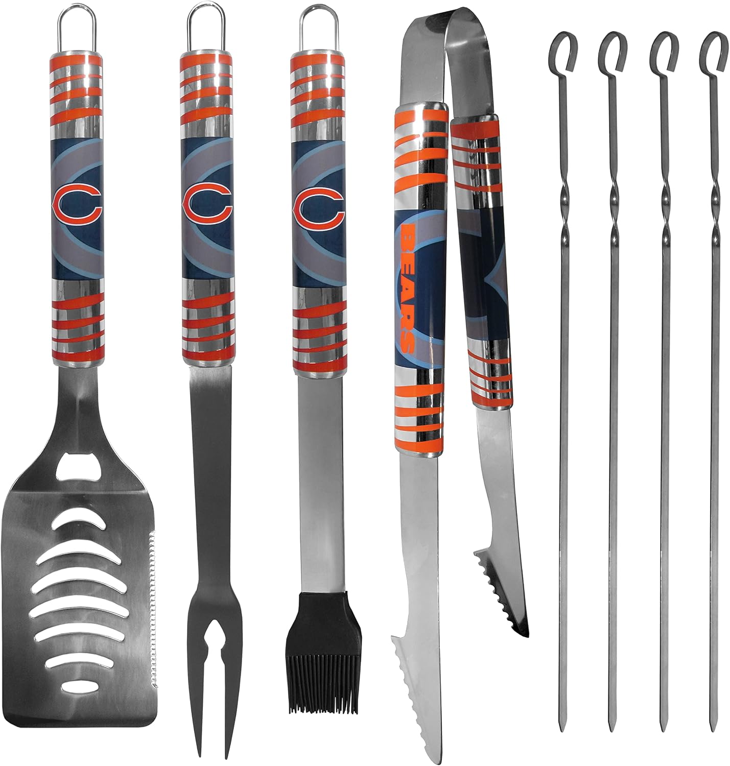NFL Siskiyou Sports Fan Shop Chicago Bears Steel Tailgater BBQ Set w/Case 8 piece Gray