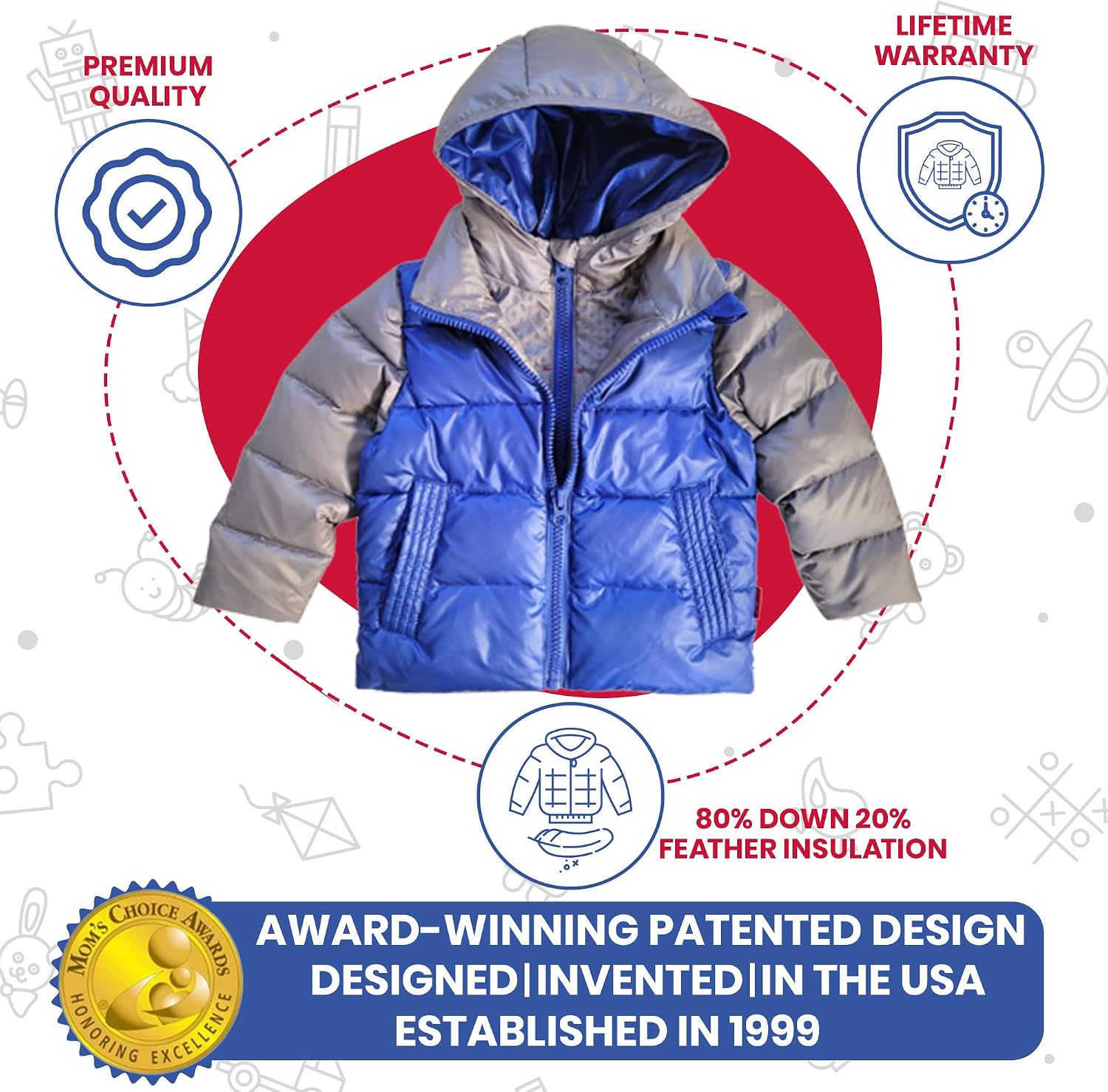 ONE KID The Road Coat Down | Car Seat Safe Winter Jacket | Crash Tested | Unisex | 12 Months-8 Years