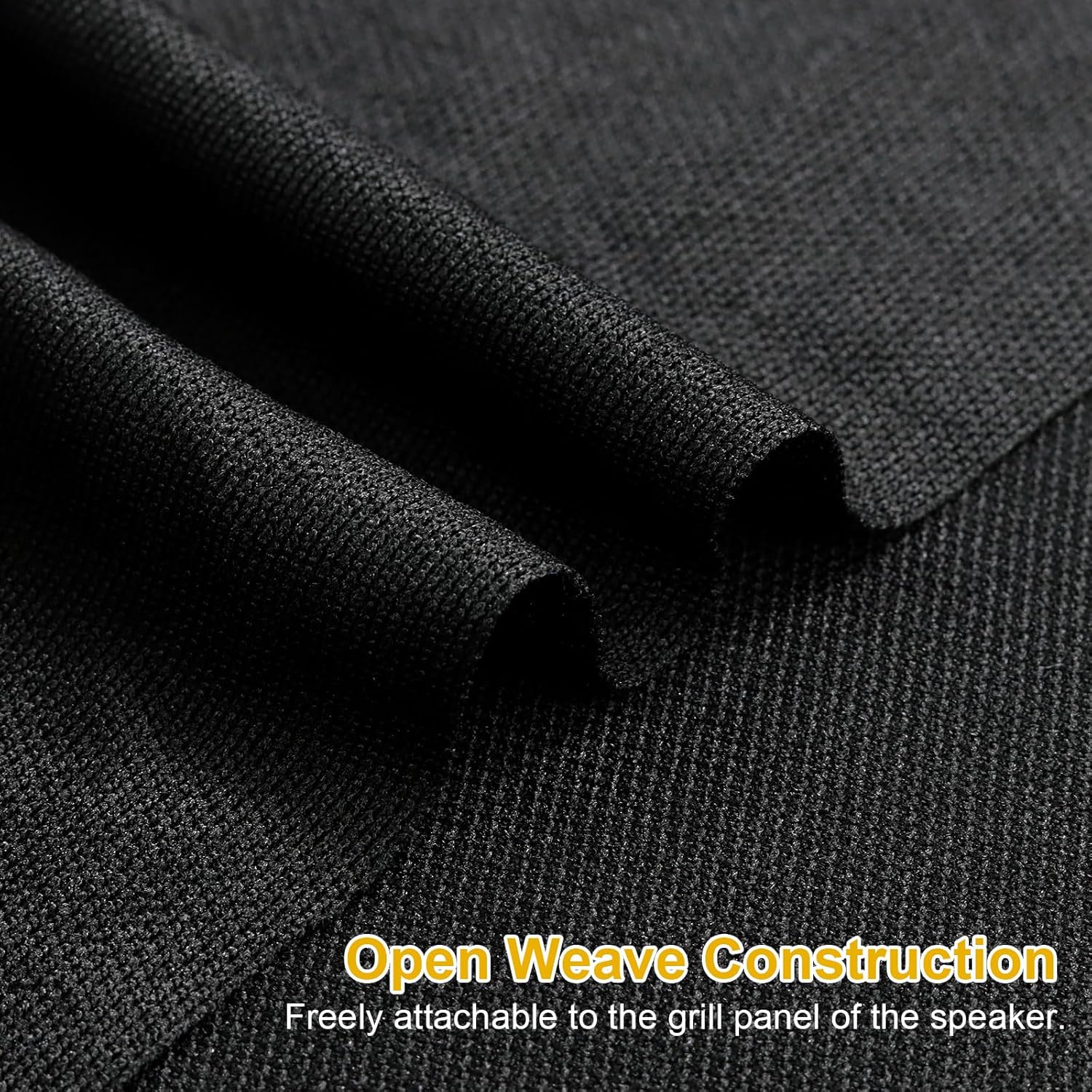10yard Acoustic Mesh Fabric, Transparent Acoustic Grill Cloth, Breathable for Replacement Speaker Grill Cloth Furniture Upholstery DIY Projects Renovation Speaker Cabinets Black (360' x 54')