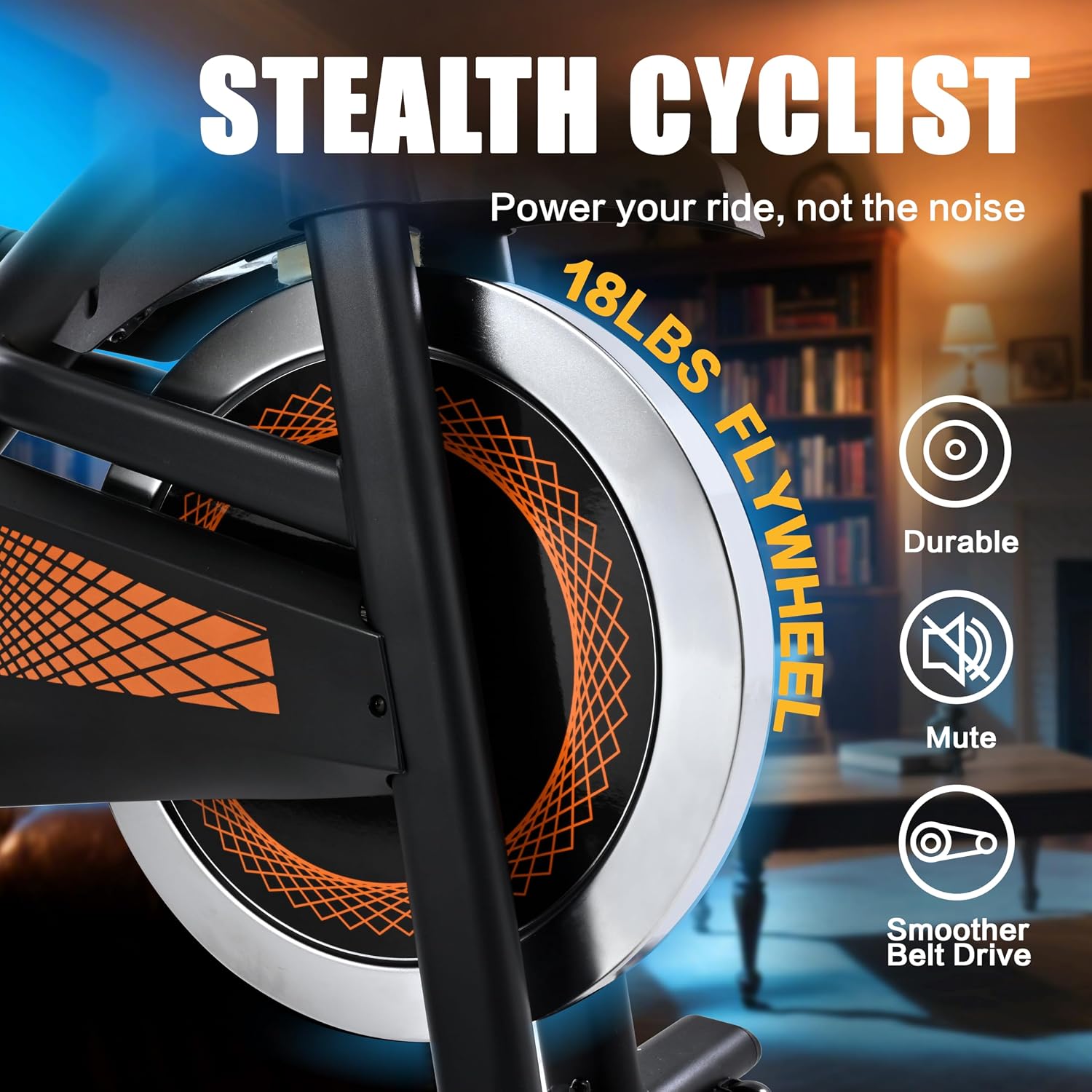 Exercise Bike Stationary Bike Indoor Cycling Bicycle for Home Gym Spinning Bike 300 lbs Weight Capacity Adjustable Seat/Handlebar for Office Workout Cardio