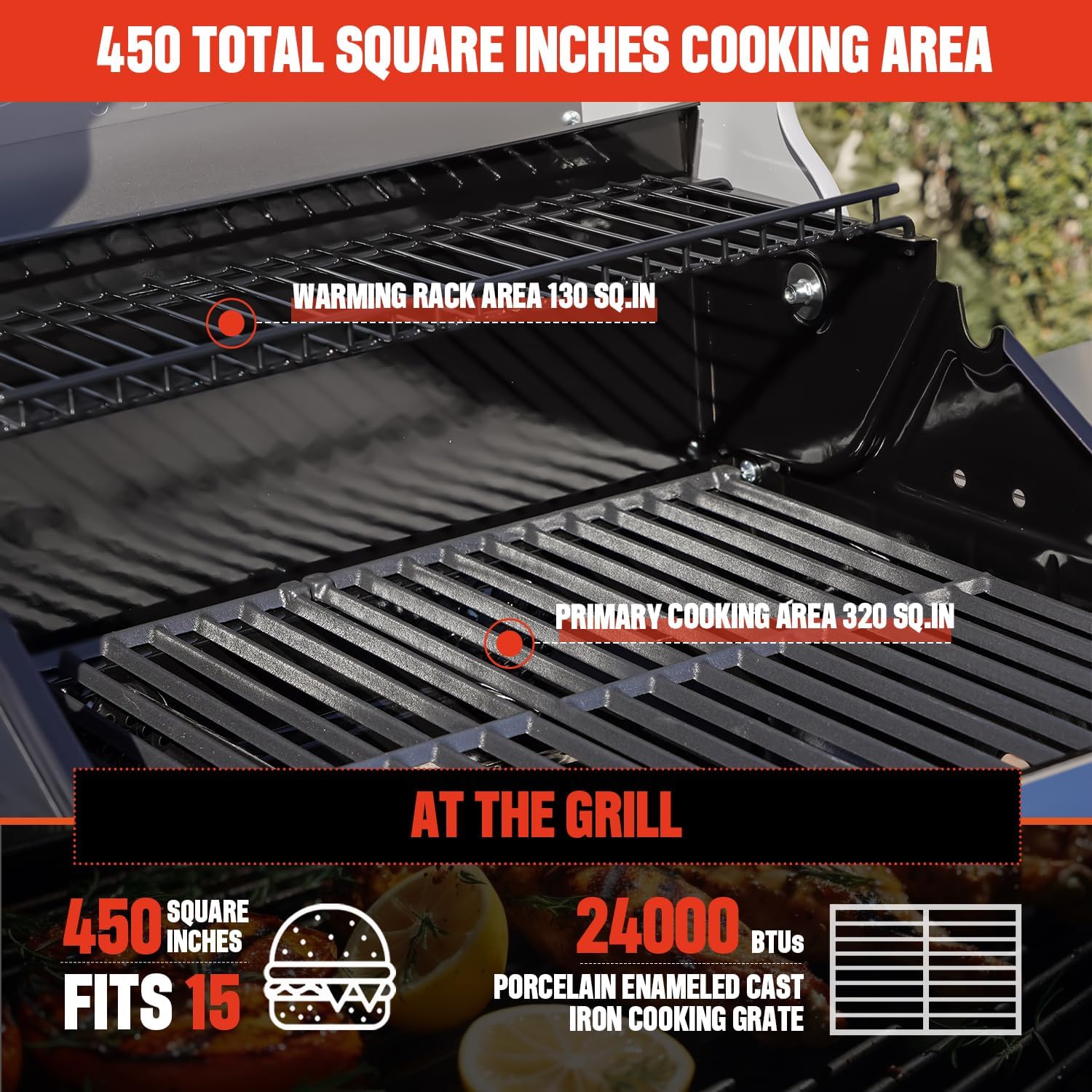 Monument Grills 2-Burner Stainless Steel Liquid Propane Gas Grill, Two Foldable Shelves Patio Garden Barbecue Grill with Clearview® Lid, Knob Control, Mesa200S with BBQ Cover