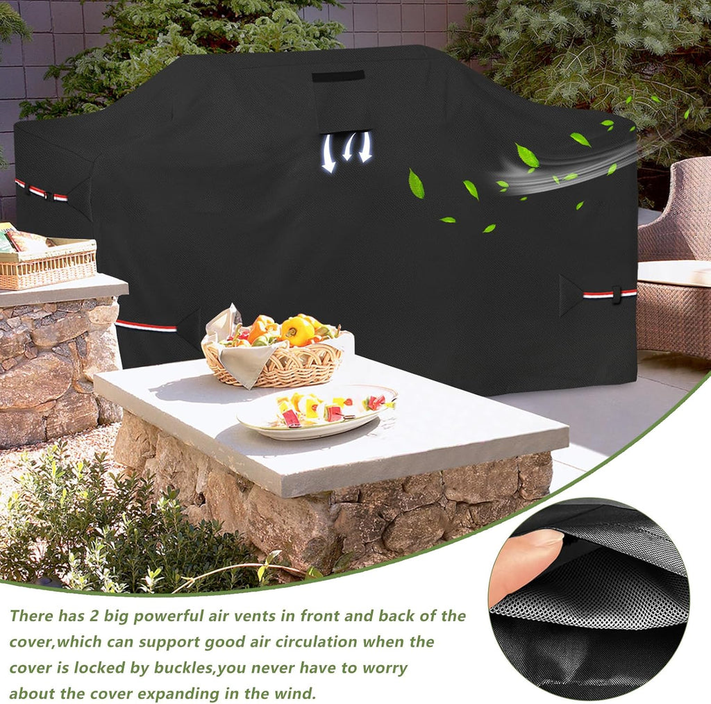 78 Inch Island Grill Cover - 600D Heavy Duty Waterproof All Weather Protection Outdoor Cover,Black