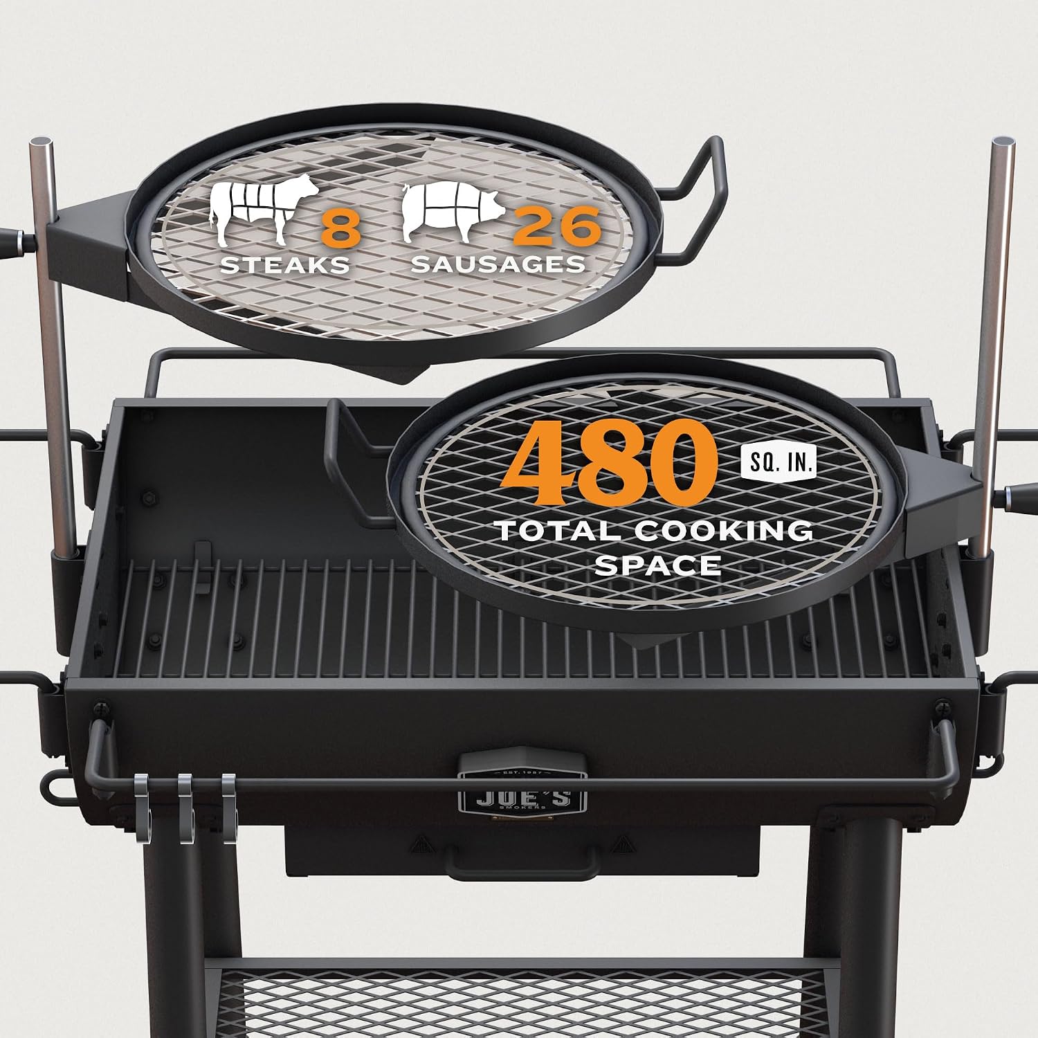 Oklahoma Joe's Firecraft Series Modular Open Fire Barrel Charcoal Grill with 480 sq. in. Cooking Area in Black
