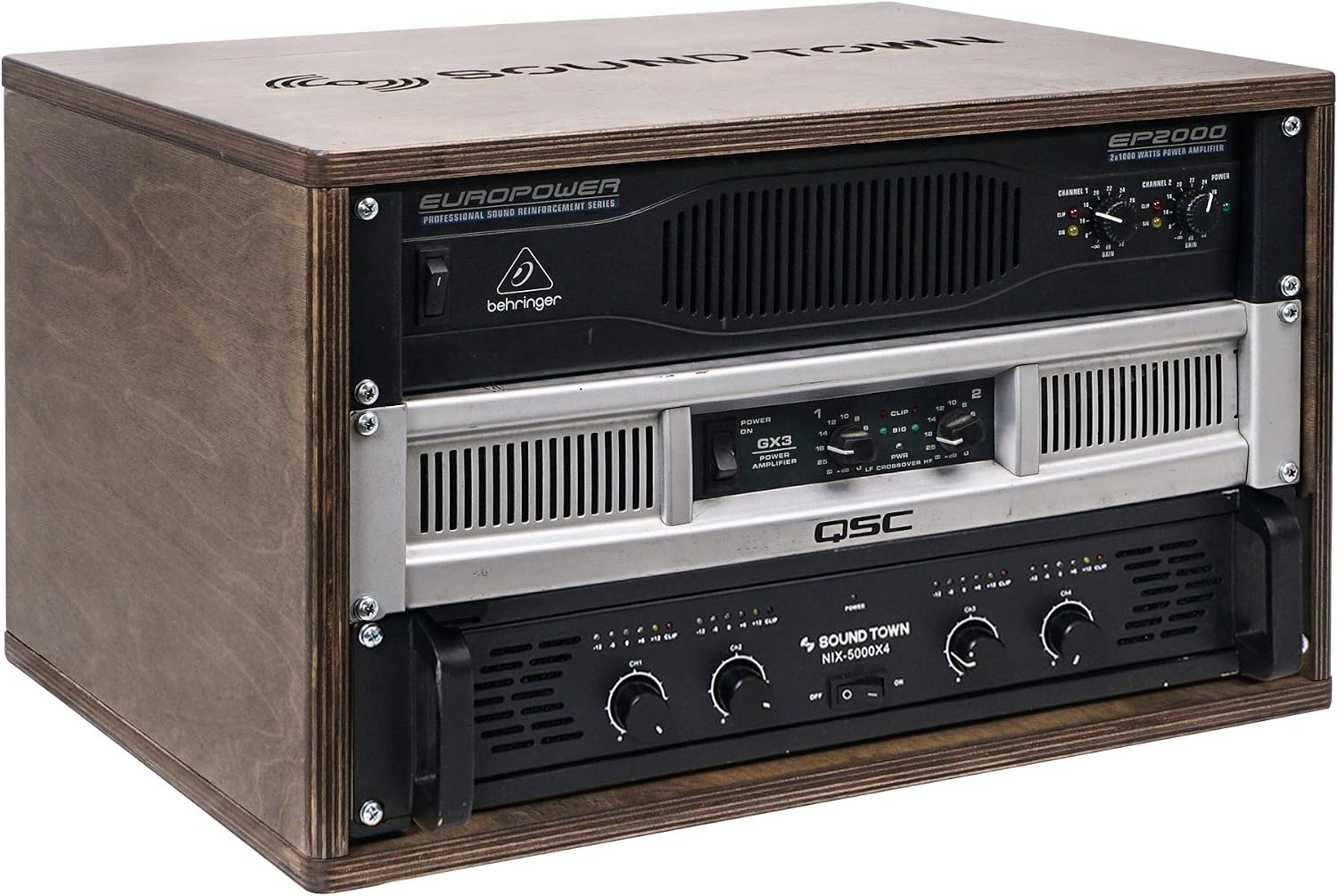 Sound Town DIY 6U Studio Rack with Solid Baltic Birch Plywood, Weathered Brown (SDRK-Y6B)