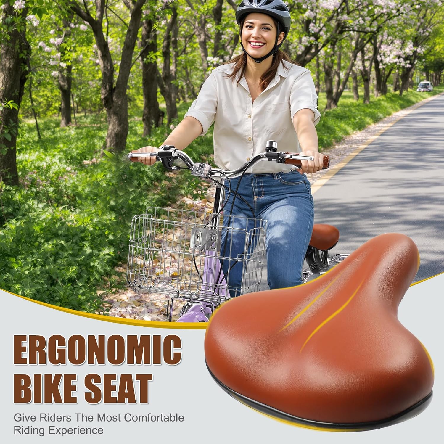 CamPingSurvivals Foldable Cruiser Bike 7-Speed Cruiser Bike 26Inch Women Bicycle with Ergonomic Upright Frame, Effortless 7-Speed Shifting and Lightweight Design for Adult Men and Women