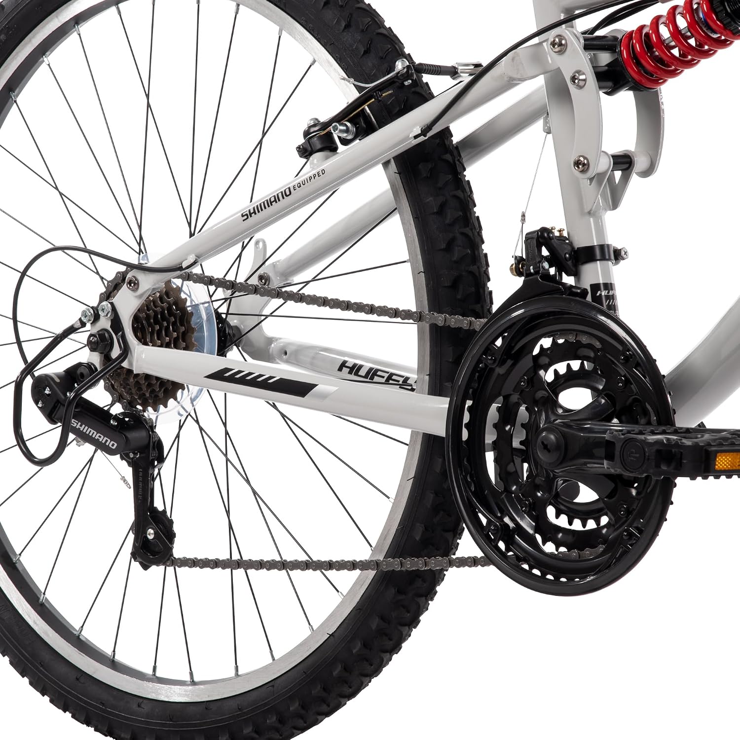 Huffy Stone Mountain Bike for Men and Women, 20'/24'/26', 6-Speed (20') or 21-Speed, Front or Dual Suspension (Varies), Multiple Colors, Adjustable Saddle, Shimano Equipped, All-Terrain Tires