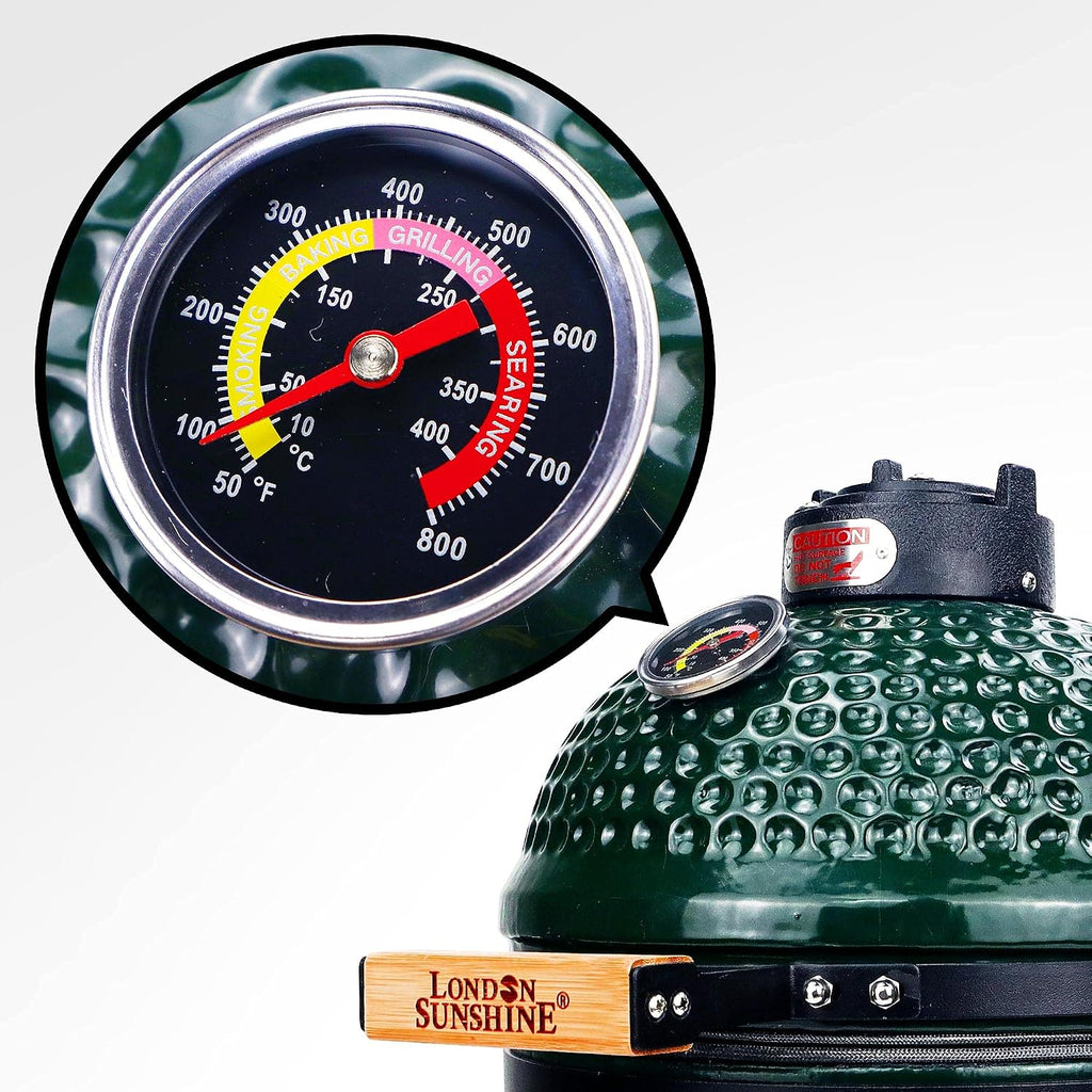 London Sunshine Ceramic Charcoal BBQ Kamado Griller - Portable Tabletop The Cadet Series Smoker