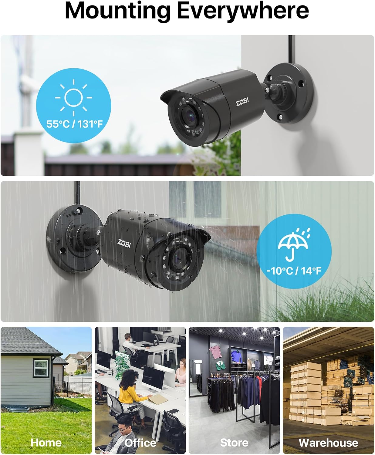 ZOSI 3K Lite 16Channel Security Camera System,AI Human/Vehicle Detection,Night Vision,Remote Access,16pcs 1080P Outdoor Surveillance Bullet Cam,H.265+ 1080p 16CH DVR with 2TB HDD for 24/7 Recording