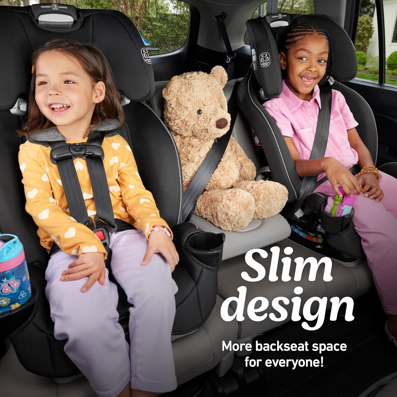 Graco® Slimfit 3-in-1 Convertible Car Seat, Space Saving Design, Forward & Rear-Facing, Highback Booster Option – Sydney