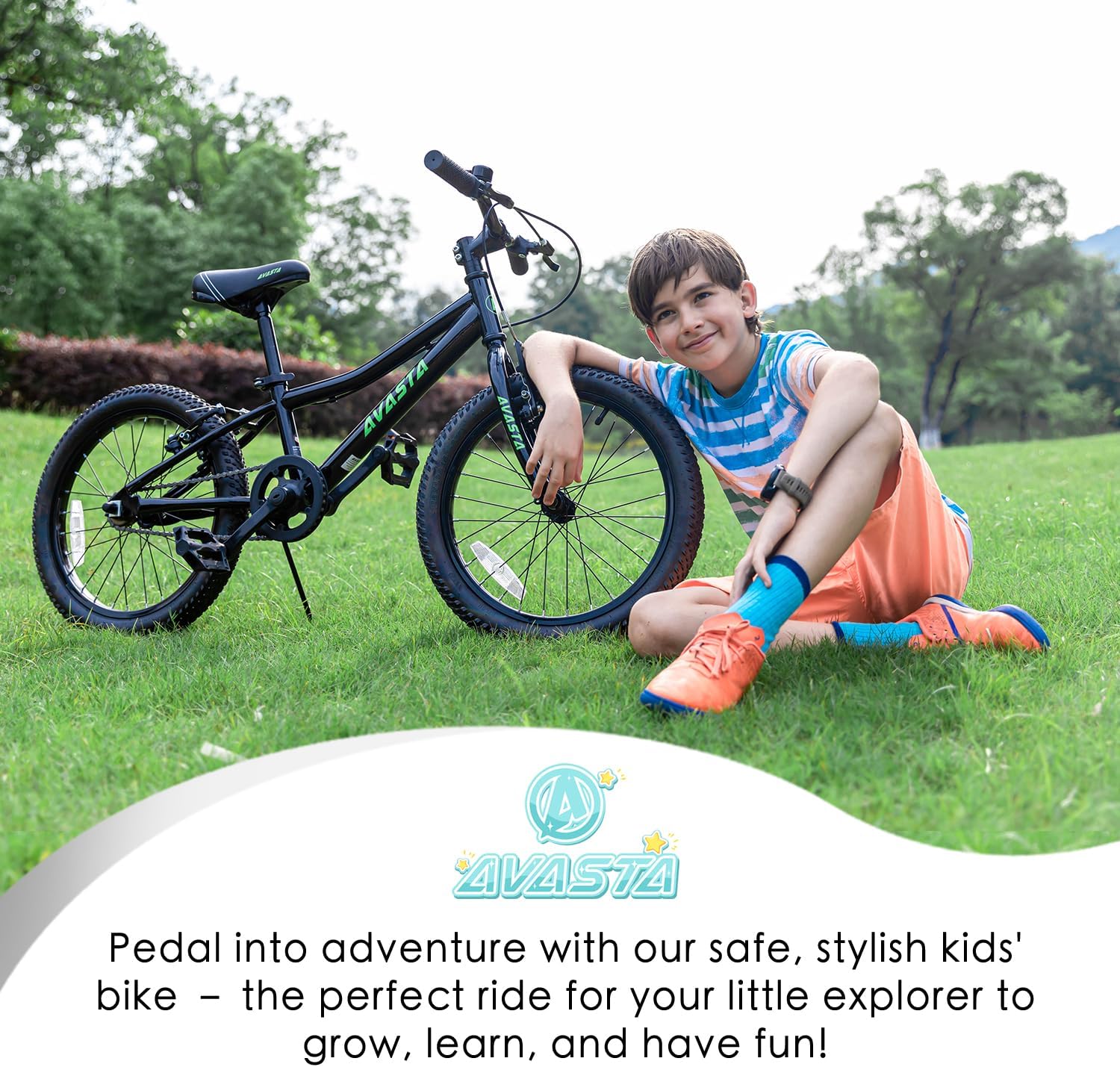 AVASTA Govet 20'' Kids Mountain Bike for 6-12 Years Old Boys Girls with Suspension Fork, 6 Speeds Drivetrain, Multiple Colors