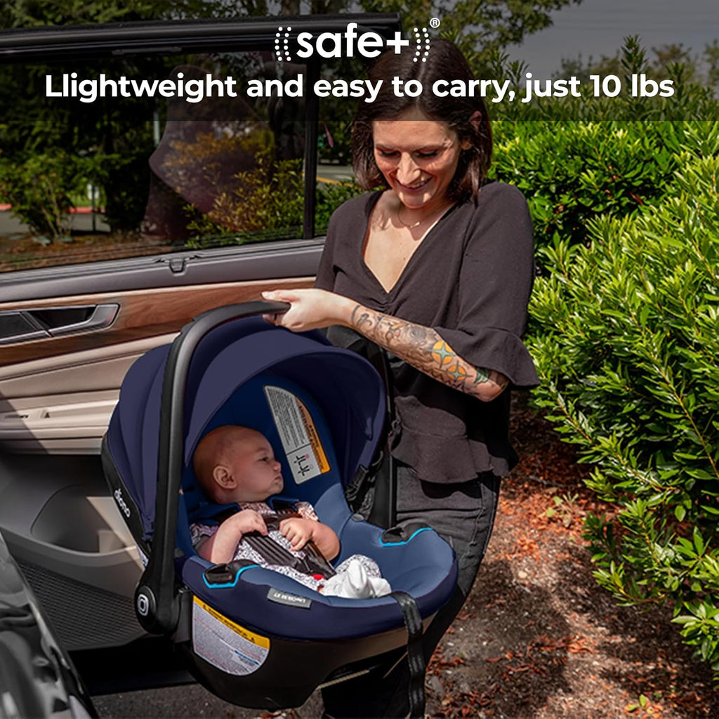 Diono LiteClik30 XT SafePlus Infant Car Seat and Base, Rear-Facing for Infants 4-30lbs, SafePlus Engineering, with Infant Insert, UPF 50+ Sunshade (Blue Surge)