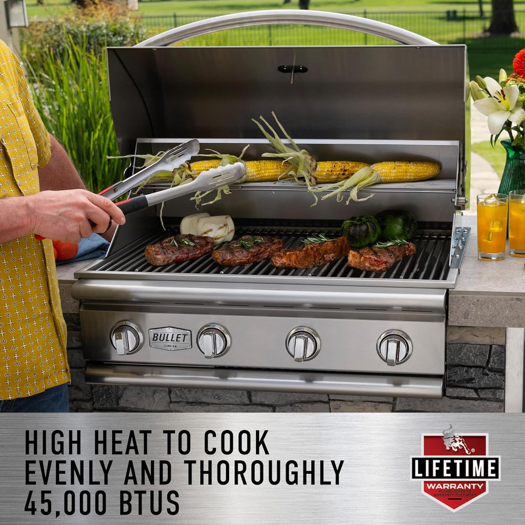 Bull Outdoor Products 69008 LP Steer Premium Drop in Grill, Liquid Propane, Silver