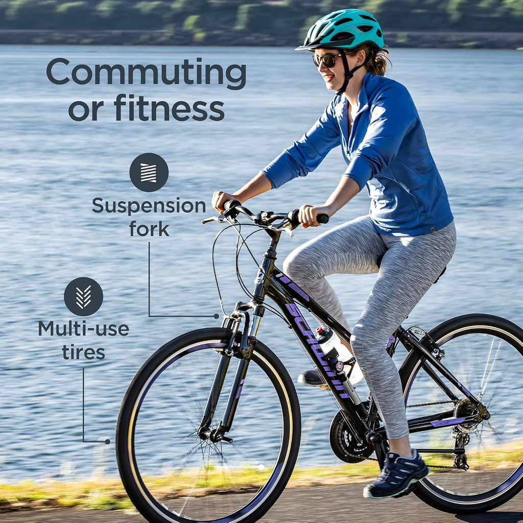 Schwinn GTX Comfort Adult Hybrid Bike, Men and Women, Dual Sport Bicycle, 700c Wheels, Step-Through or Step-Over Lightweight Aluminum Frame