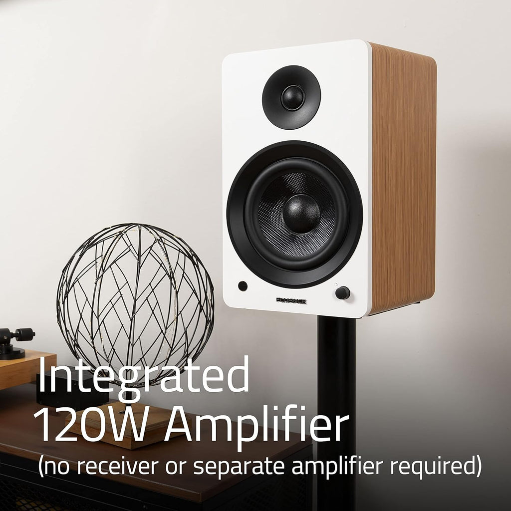 Fluance RT81+ Elite Vinyl Turntable (Walnut) and Ai61 6.5' Stereo Bookshelf Speakers (White Walnut) Bundle: High Fidelity Sound, Detailed Audio Reproduction, Seamless Integration