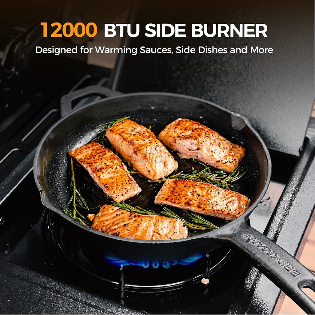 MASTER COOK 4+1 Burners Gas Grill, 518 Sqin Cooking Area, 52,000 BTU Propane Grill with Side Burner, Stainless Steel Cabinet Grill, Black