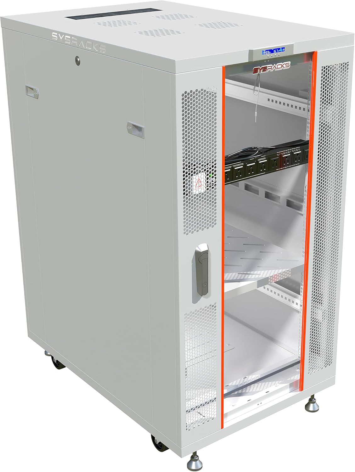 27U Server Rack Cabinet – 19' Network Rack Enclosure, 35' Deep Floor Standing Data Rack with Locking Glass Door, Cooling Fans, PDU & Shelf for Servers, Switches and Patch Panels