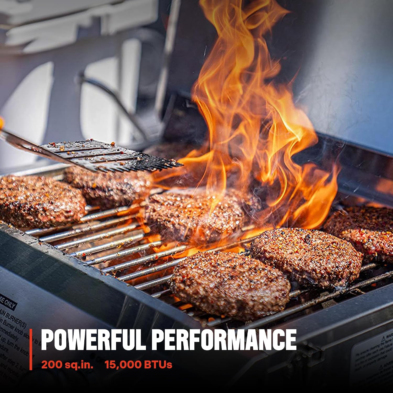 Monument Grills Tabletop Propane Gas Grill for Outdoor Portable Camping Cooking with Travel Locks, Stainless Steel High Lid, and Built in Thermometer