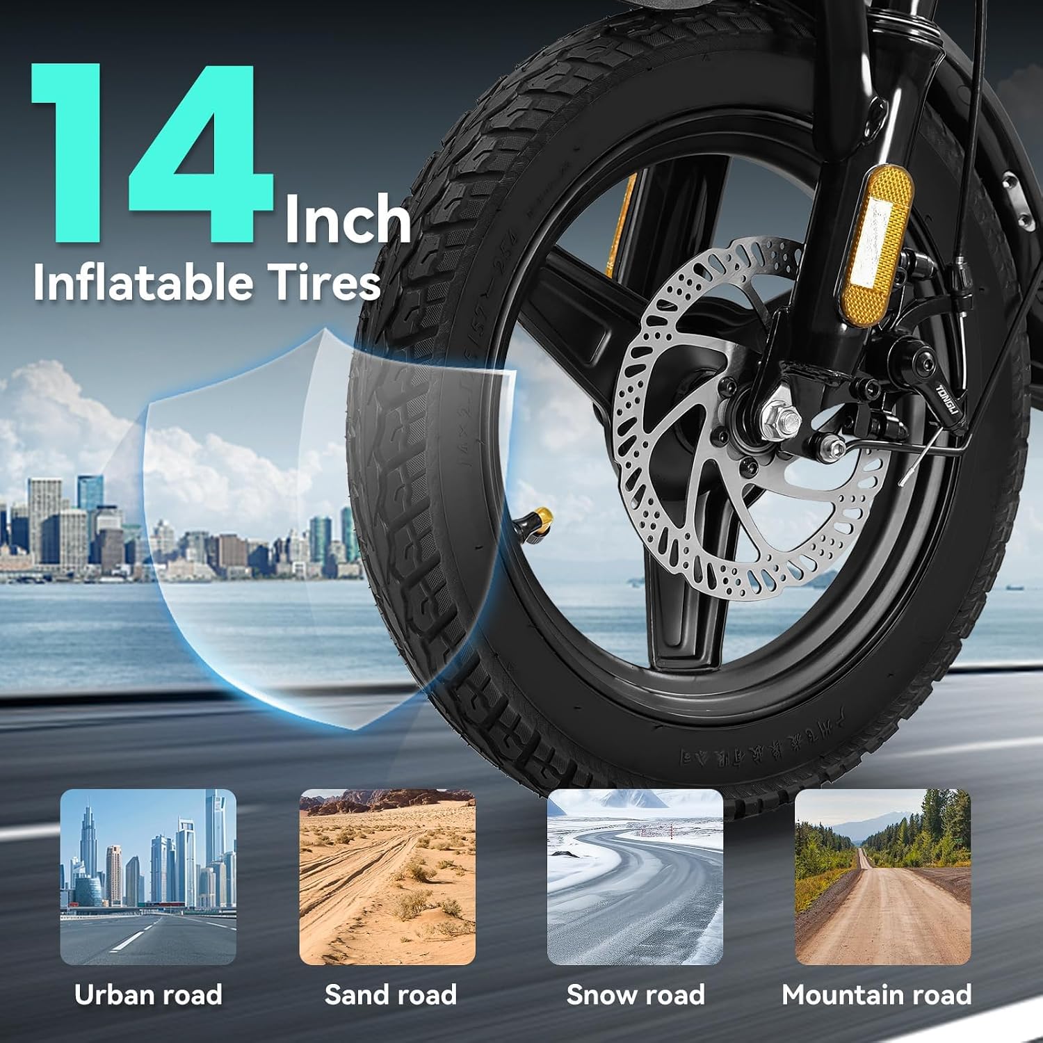 LELEKUAI Electric Bike for Adults and Teens, 520W-560W Motor, 20-24MPH, 32 Miles Range, 48V 10Ah Battery, 3-Level Pedal Assist, 14' Foldable Mini Electric Bicycle, UL 2849 Certified