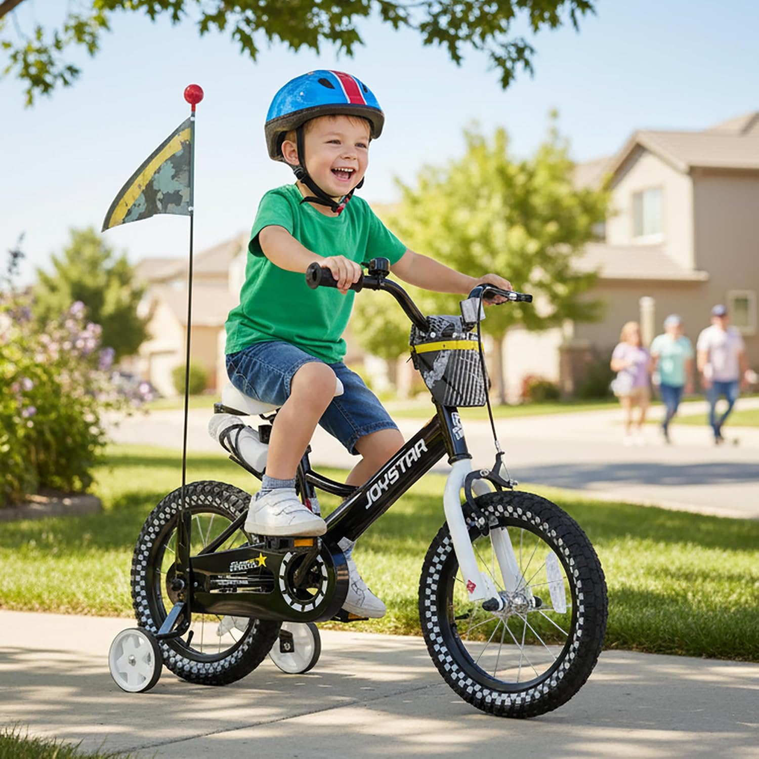 JOYSTAR Little Daisy Kids Bike for Girls Boys Ages 2-7 Years, 12 14 16 Inch Girls Bikes with Doll Bike Seat & Streamers, Boys Bike with Flag & Number Plate, Multiple Colors