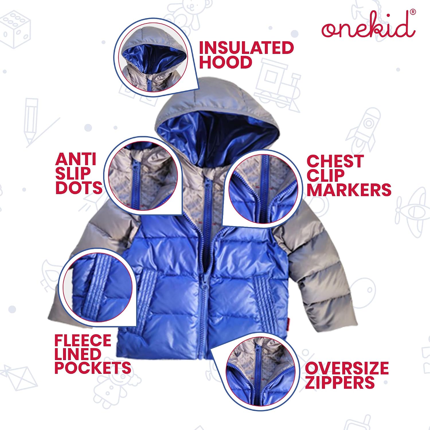 ONE KID The Road Coat Down | Car Seat Safe Winter Jacket | Crash Tested | Unisex | 12 Months-8 Years
