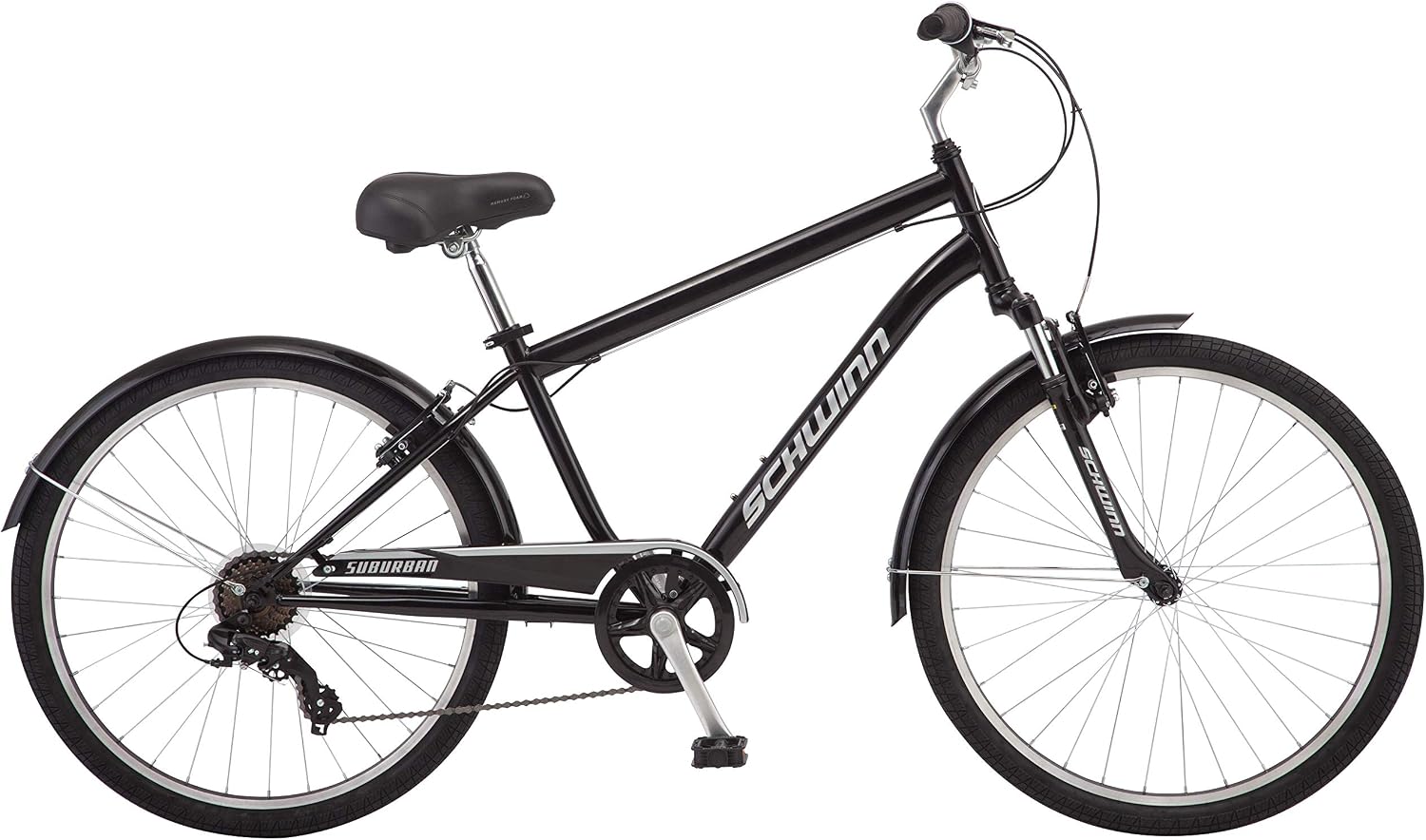 Schwinn Suburban Adult Comfort Bike, Men and Women, 26-Inch Wheels, 7 Speed Drivetrain, 16 or 17-Inch Aluminum Frame, Alloy Linear Hand Brakes