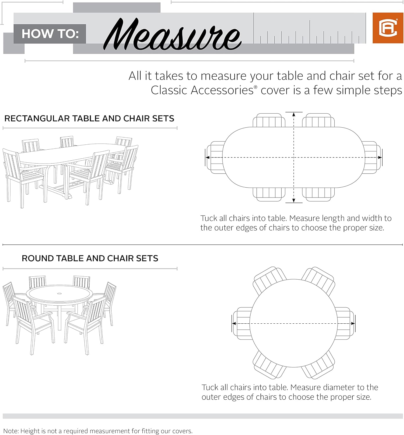 Classic Accessories Ravenna Water-Resistant 58 Inch BBQ Grill Cover and 108 Inch Rectangular/Oval Patio Table & Chair Set Cover Bundle