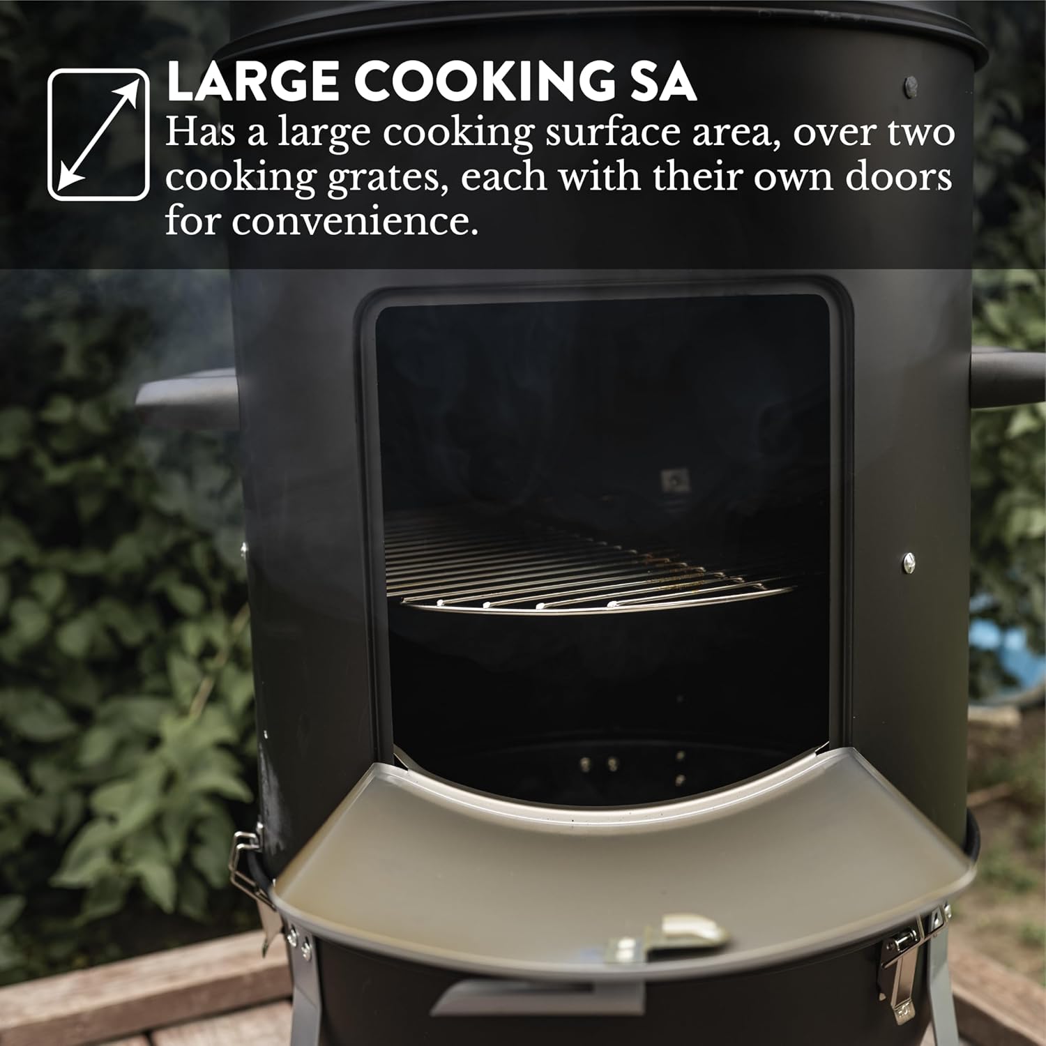 GasOne CSM-18 Vertical Smoker – 18 Inch Heavy Duty Charcoal Smoker – Multipurpose Charcoal BBQ Grill Smoker for Outdoor – Easy Assembly, 1 Access Door Grill with Smoker