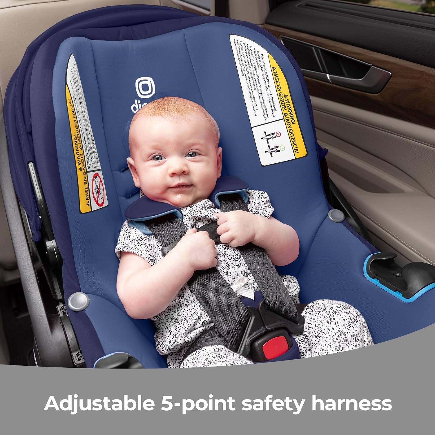 Diono LiteClik30 XT SafePlus Infant Car Seat and Base, Rear-Facing for Infants 4-30lbs, SafePlus Engineering, with Infant Insert, UPF 50+ Sunshade (Blue Surge)