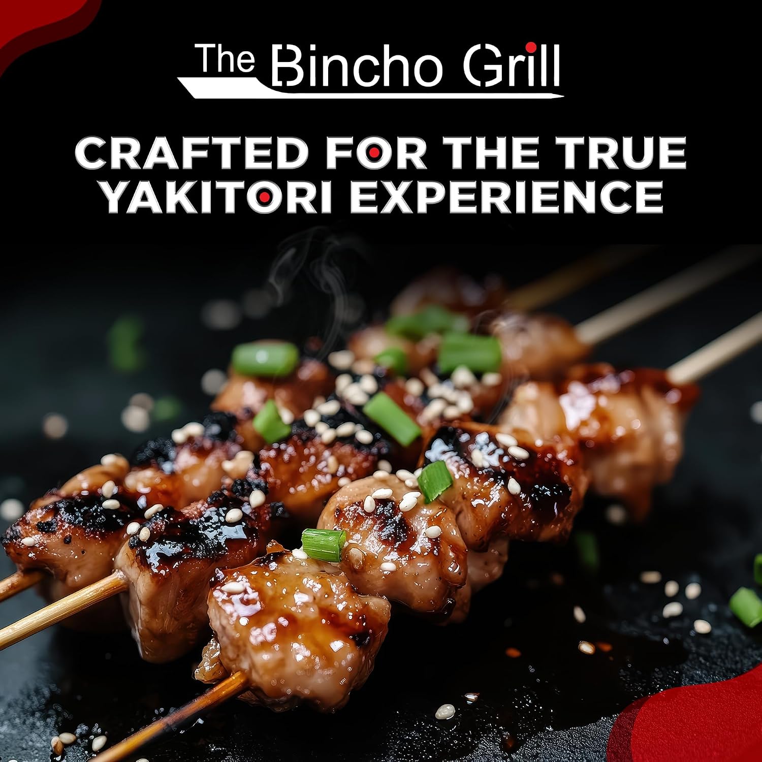 The Bincho Grill 16' Mini Yakitori Grill – Stainless Steel Mini Tabletop Charcoal BBQ with Charcoal Box, Optimized Airflow & Cool-Touch Base - Perfect for Japanese Grilling, Skewers, Meat, Seafood