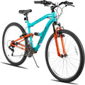 Hiland Full Suspension Mens Mountain Bike, 18 Speed, 26 Inch Wheel, Dual V Brake Bike for Men Womens Adult Bicycle