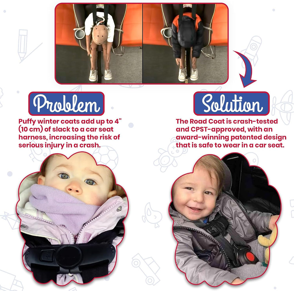 ONE KID The Road Coat Down | Car Seat Safe Winter Jacket | Crash Tested | Unisex | 12 Months-8 Years