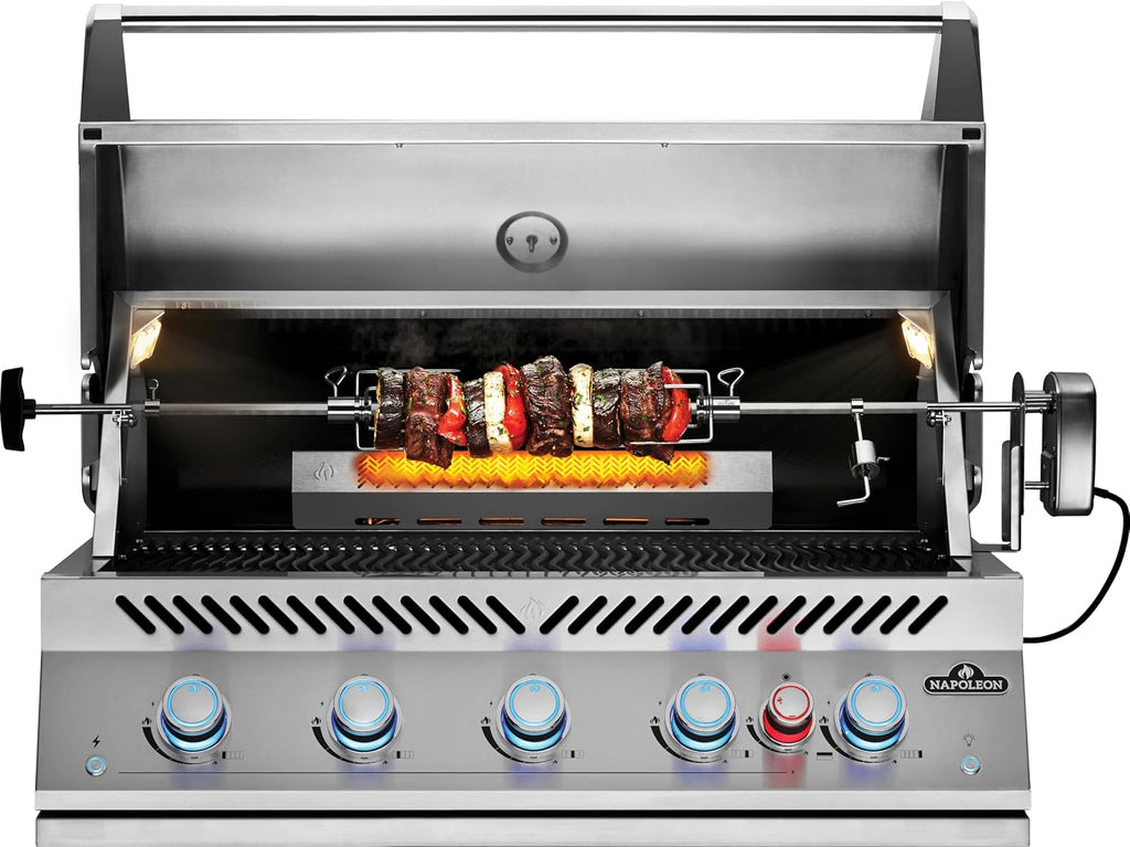 Napoleon Built-In 700 Series 38-inch Propane Gas Grill Head with Infrared Rear Burner - BIG38RBPSS-1-5 Main Burners, Infrared Rear Burner, Stainless Steel, Included Rotisserie Kit